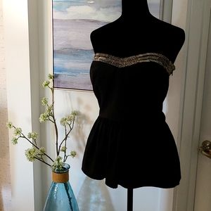 Grey Lin Black Halter top sz M